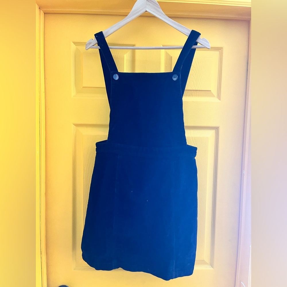 Black Corduroy Overall Dress